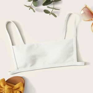 White ribbed SHEIN bikini top